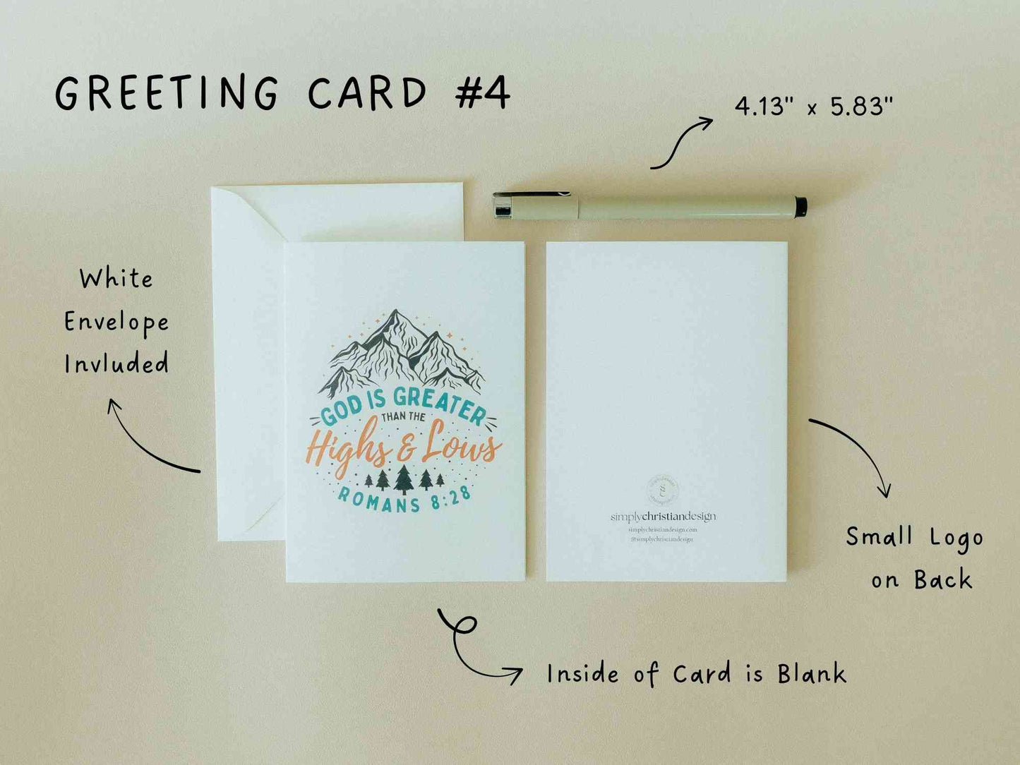Christian Greeting Cards Set #2, Uplifting Ministering Card, Encouragement Card