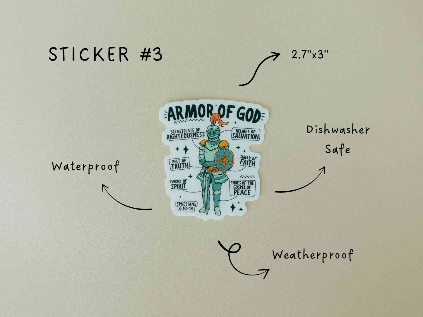 Christian Vinyl Sticker Set #2, Waterproof Stickers, Christian Stickers, Bible Stickers, Faith Stickers