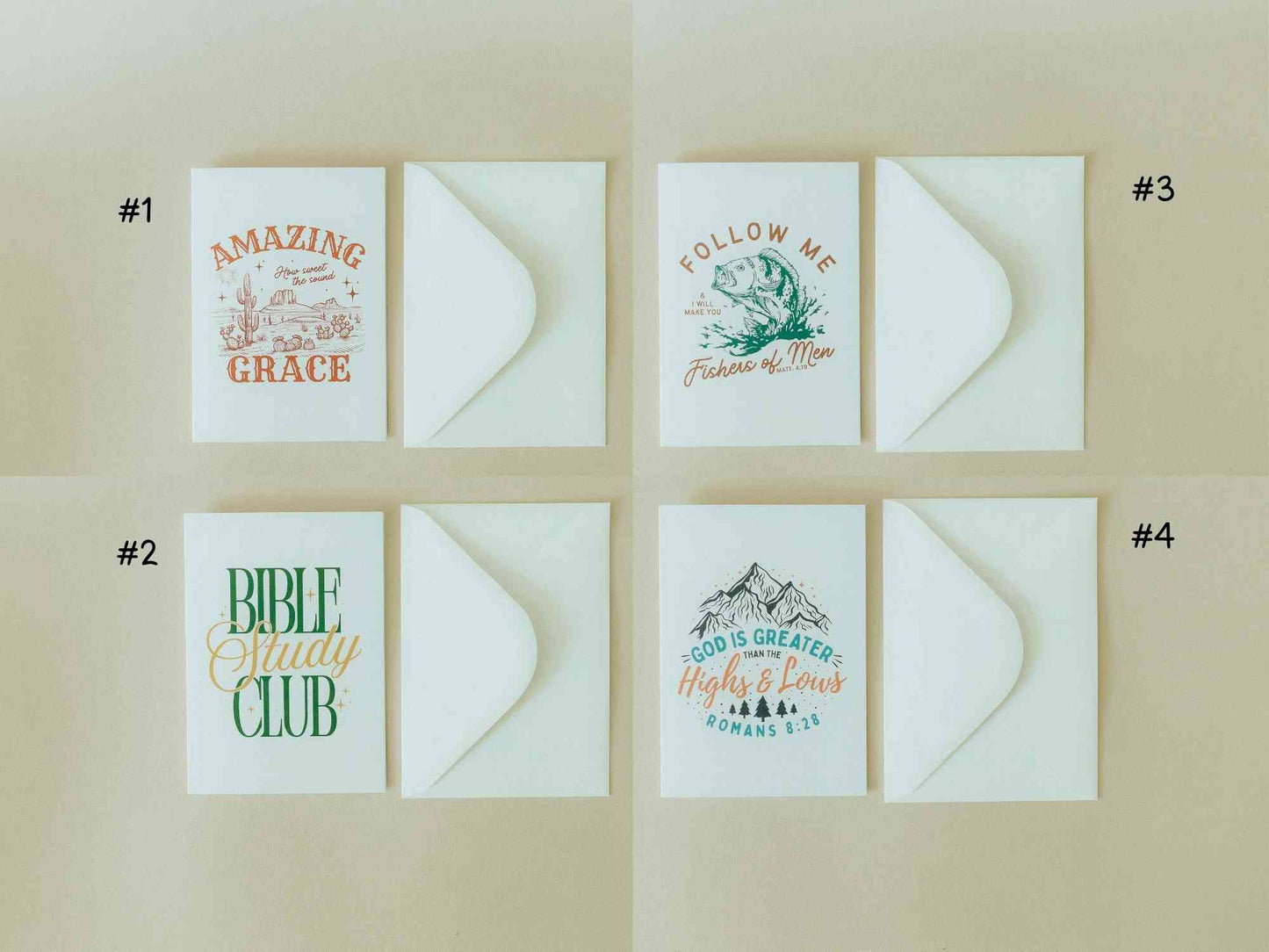Christian Greeting Cards Set #2, Uplifting Ministering Card, Encouragement Card