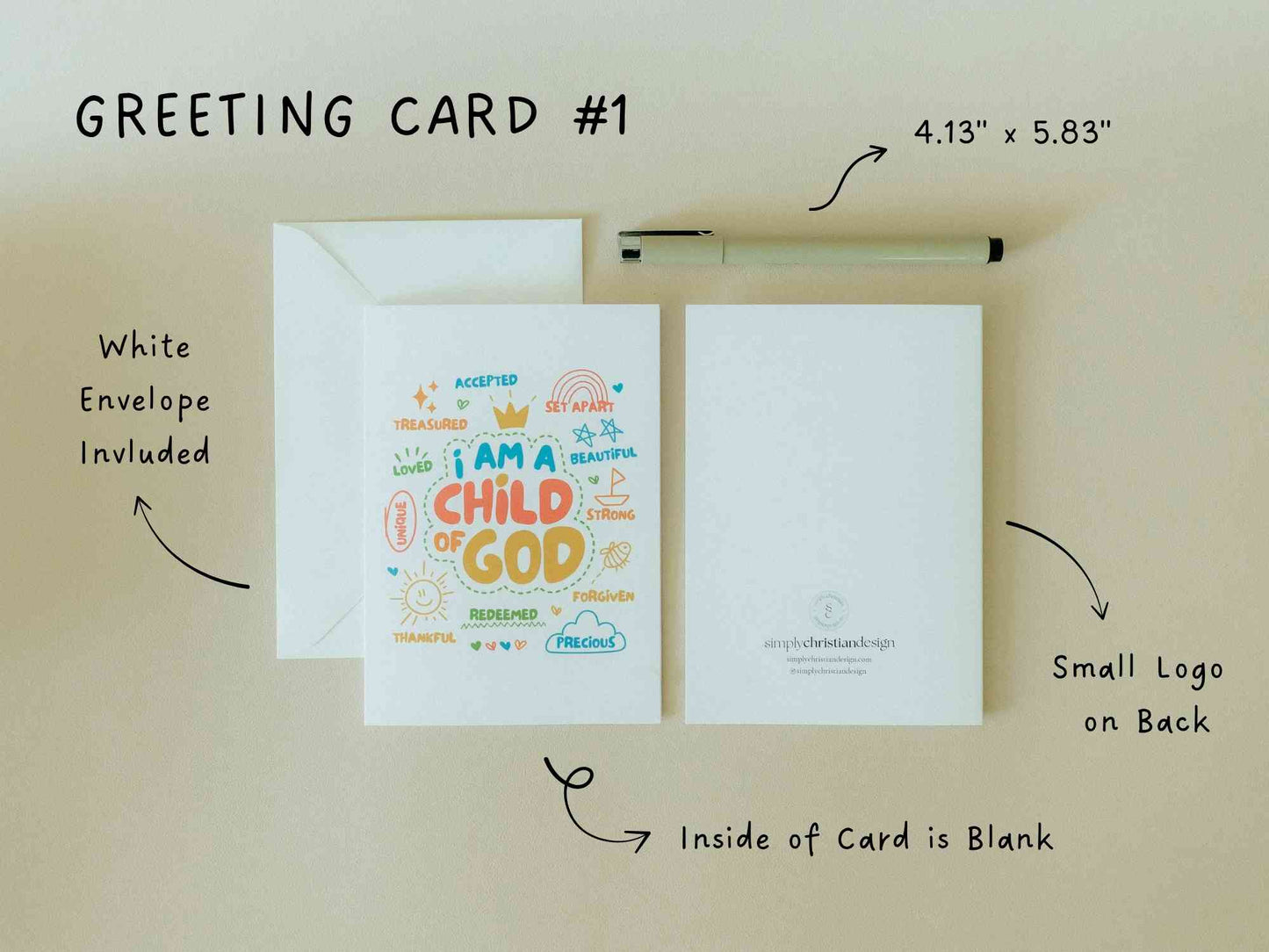 Christian Greeting Cards Set #3, Uplifting Ministering Card, Encouragement Card
