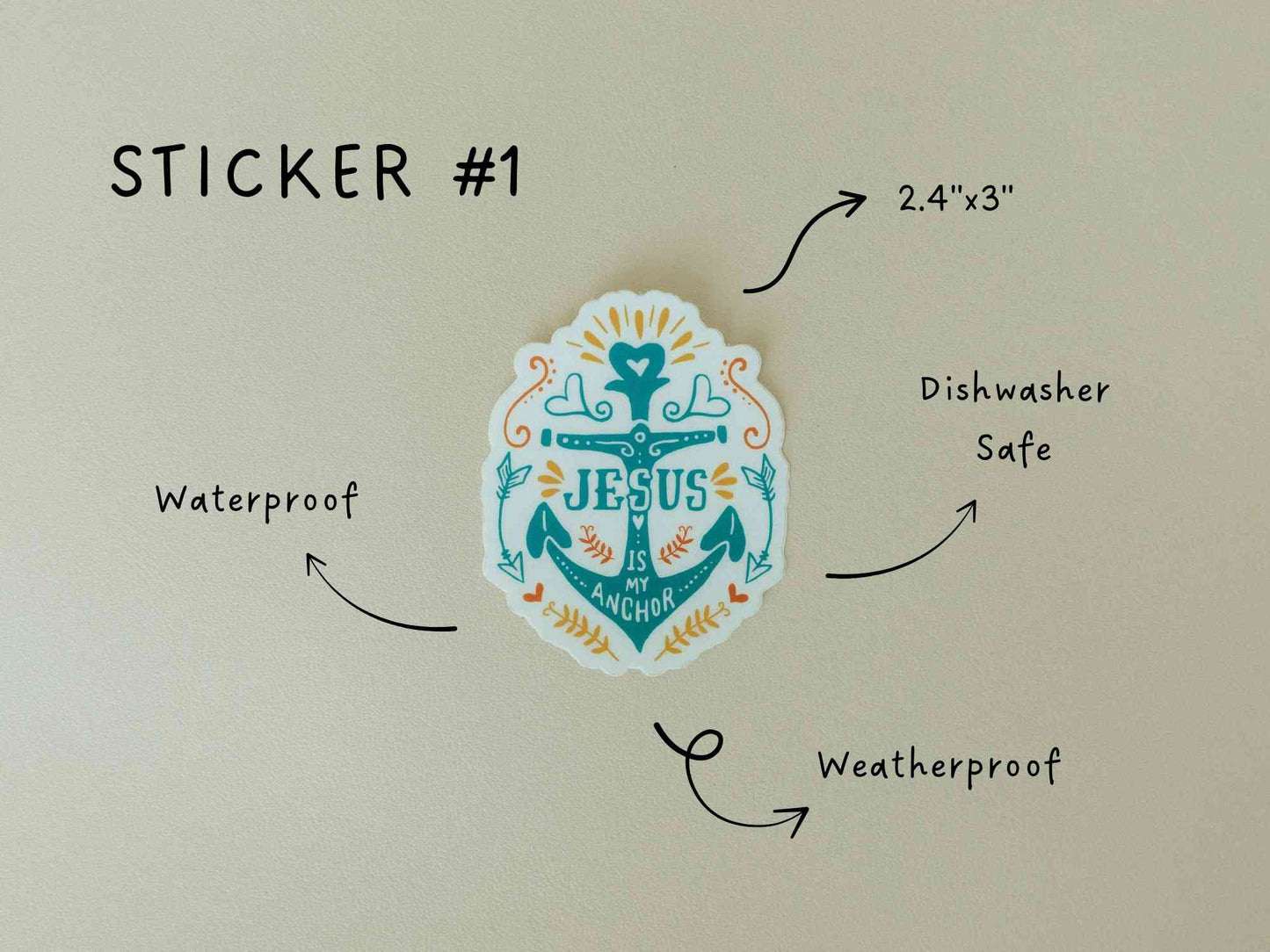 Christian Vinyl Sticker Set #1, Waterproof Stickers, Christian Stickers, Bible Stickers, Faith Stickers