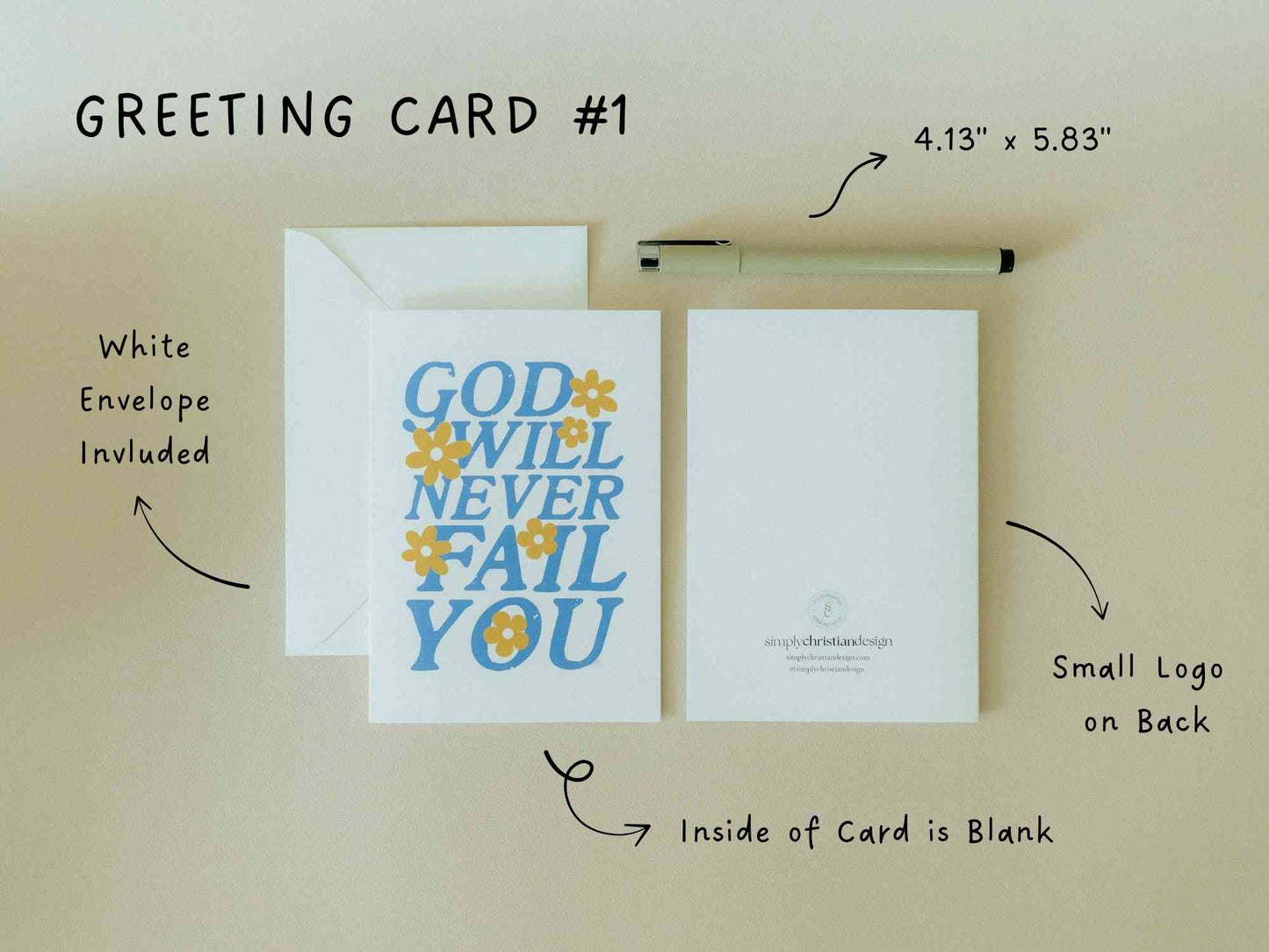 Christian Greeting Cards Set #1, Uplifting Ministering Card, Encouragement Card