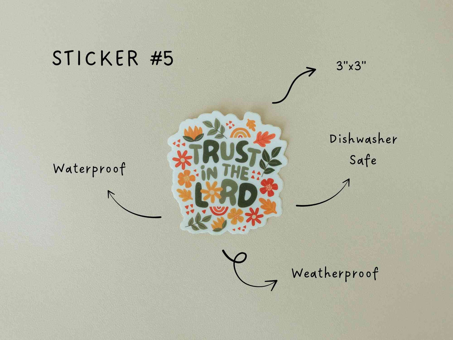Christian Vinyl Sticker Set #4, Waterproof Stickers, Christian Stickers, Bible Stickers, Faith Stickers