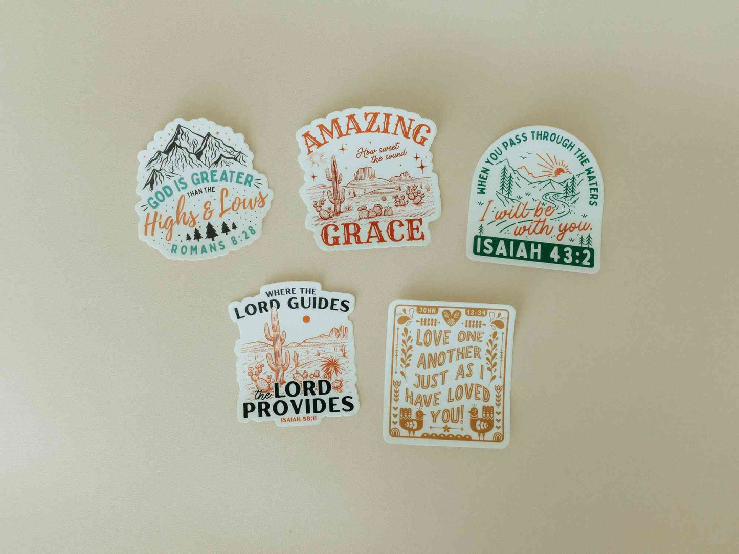 Christian Vinyl Sticker Set #5, Waterproof Stickers, Christian Stickers, Bible Stickers, Faith Stickers