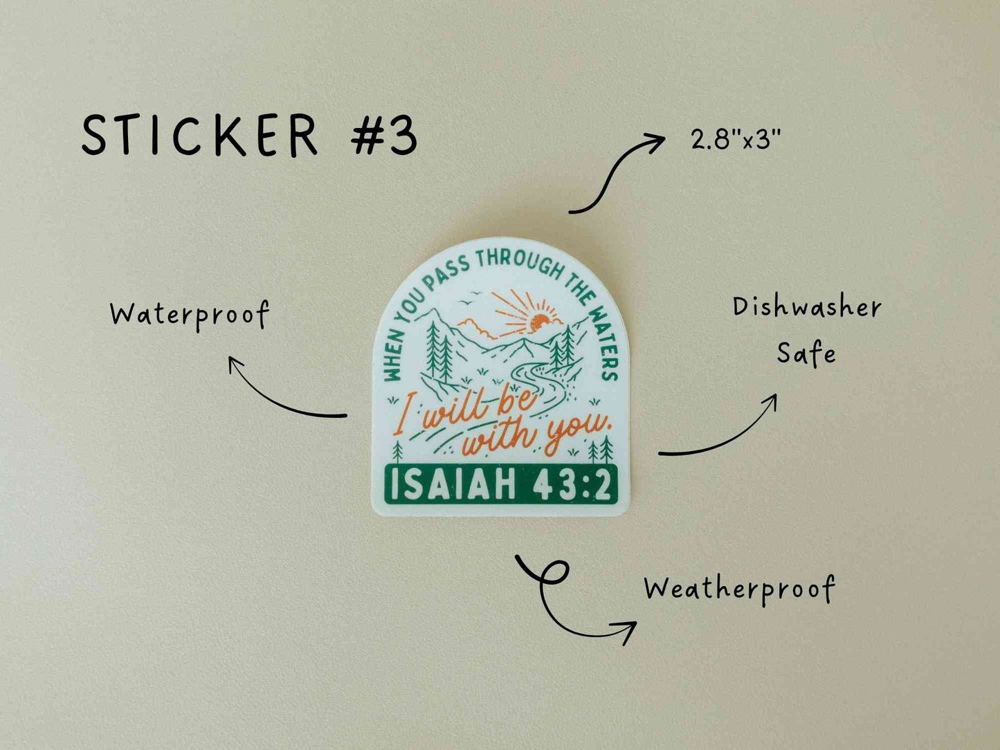 Christian Vinyl Sticker Set #5, Waterproof Stickers, Christian Stickers, Bible Stickers, Faith Stickers