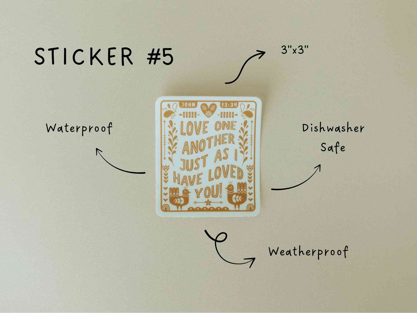 Christian Vinyl Sticker Set #5, Waterproof Stickers, Christian Stickers, Bible Stickers, Faith Stickers