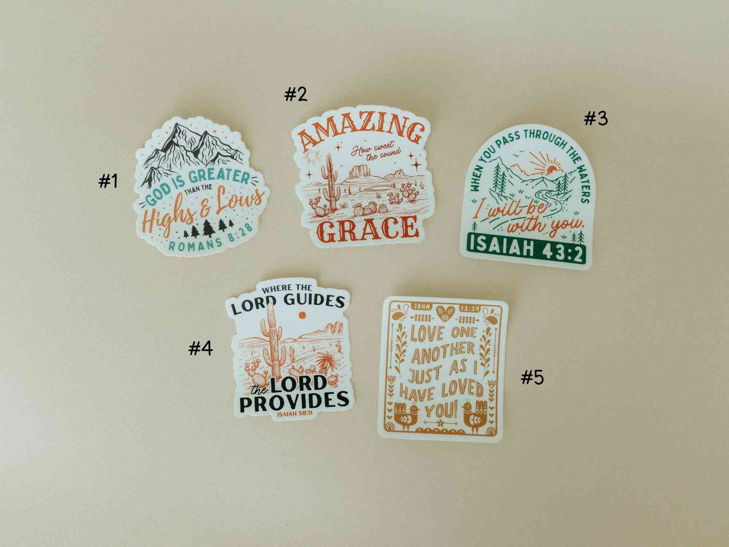 Christian Vinyl Sticker Set #5, Waterproof Stickers, Christian Stickers, Bible Stickers, Faith Stickers