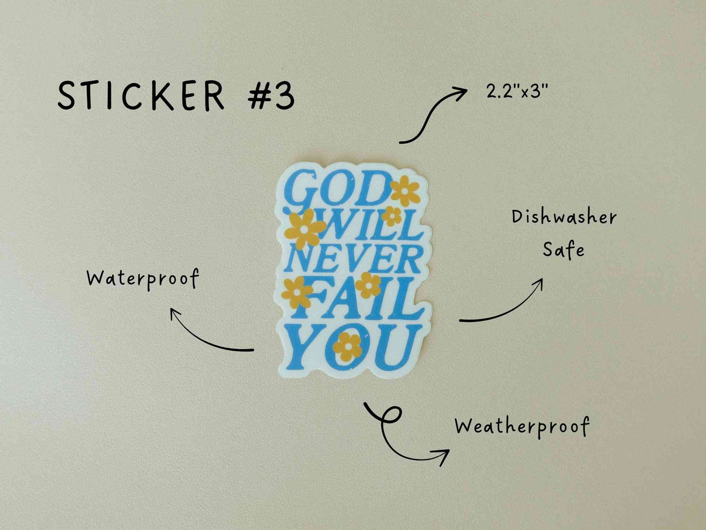 Christian Vinyl Sticker Set #1, Waterproof Stickers, Christian Stickers, Bible Stickers, Faith Stickers