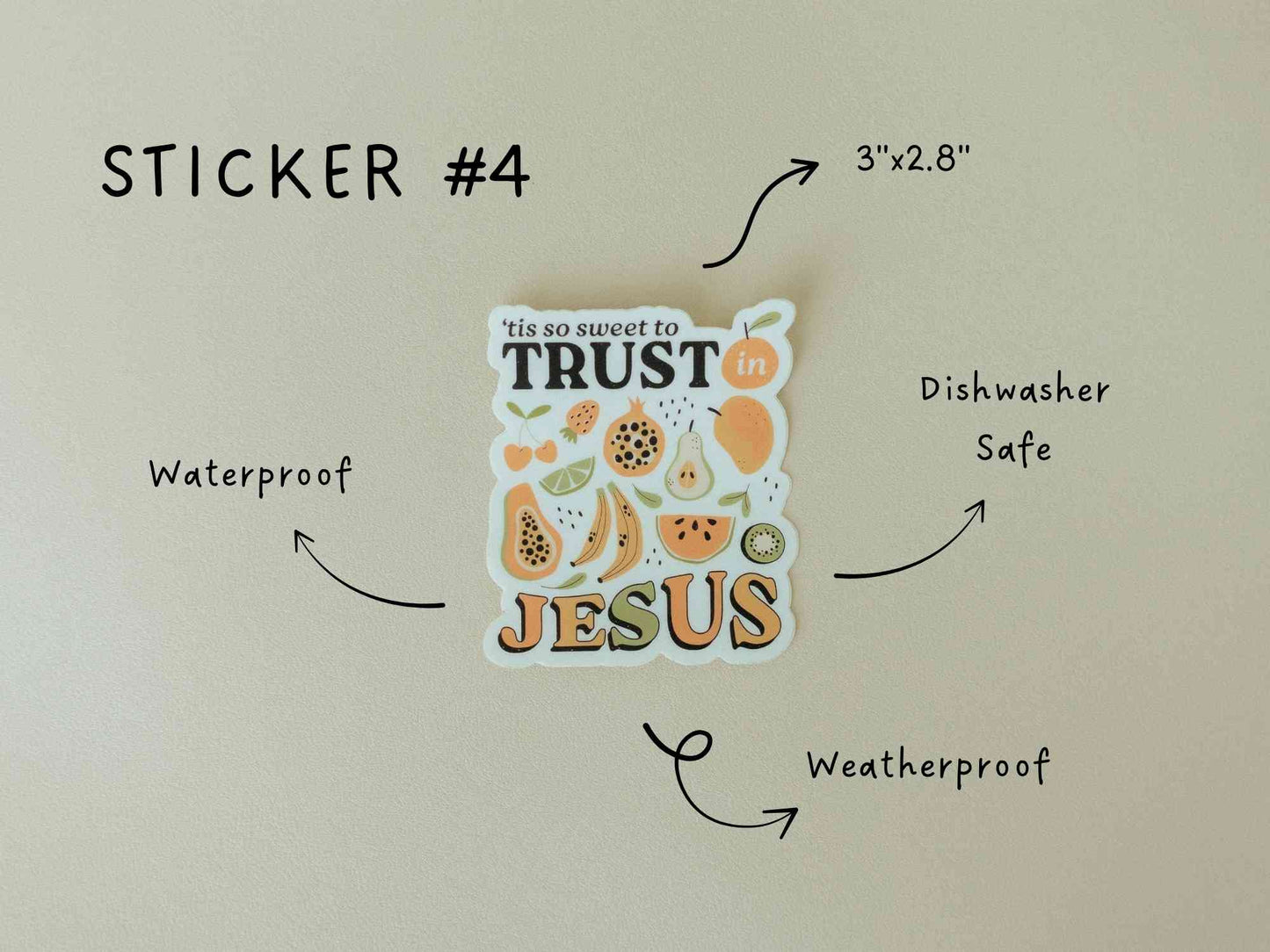 Christian Vinyl Sticker Set #1, Waterproof Stickers, Christian Stickers, Bible Stickers, Faith Stickers