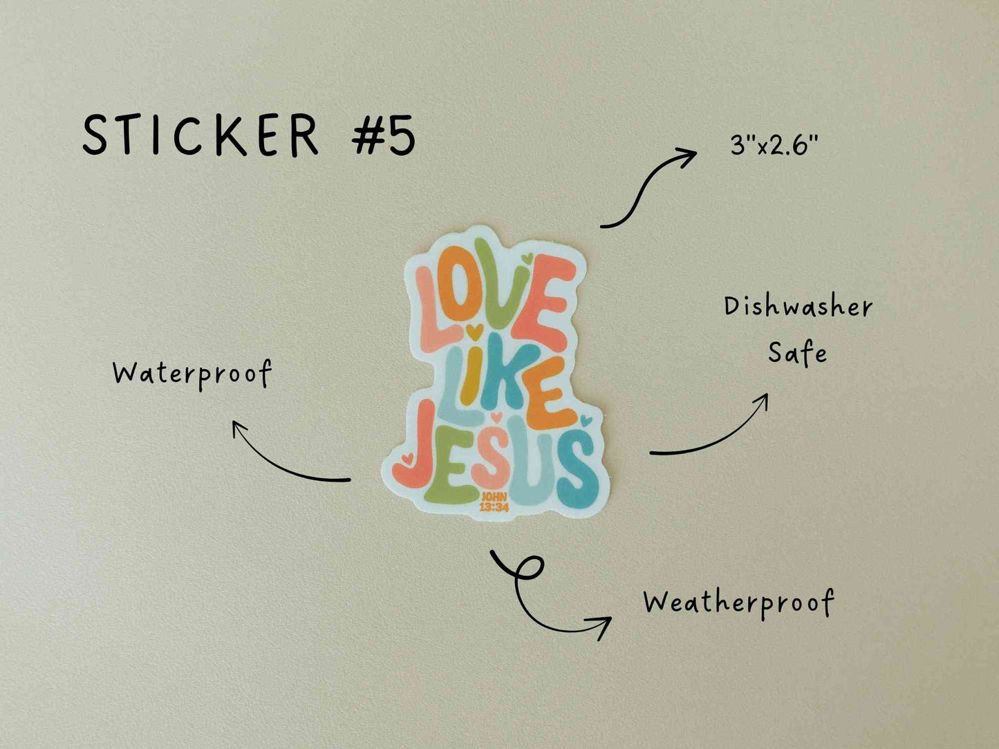 Christian Vinyl Sticker Set #1, Waterproof Stickers, Christian Stickers, Bible Stickers, Faith Stickers