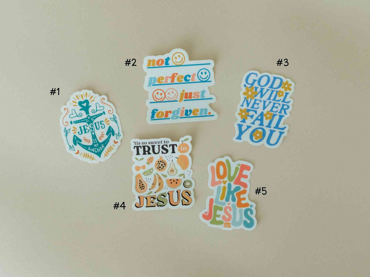 Christian Vinyl Sticker Set #1, Waterproof Stickers, Christian Stickers, Bible Stickers, Faith Stickers