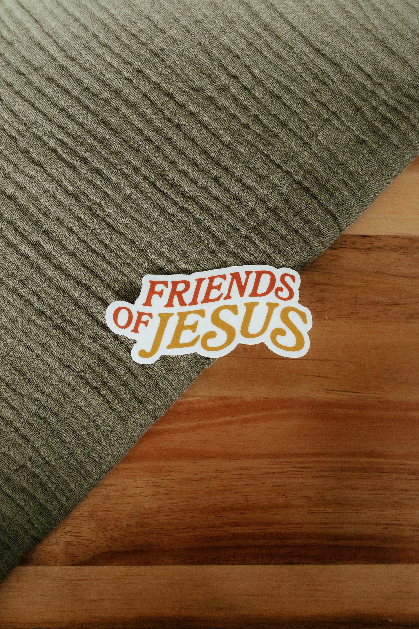 Friends of Jesus, Waterproof Vinyl Sticker, 2x3"