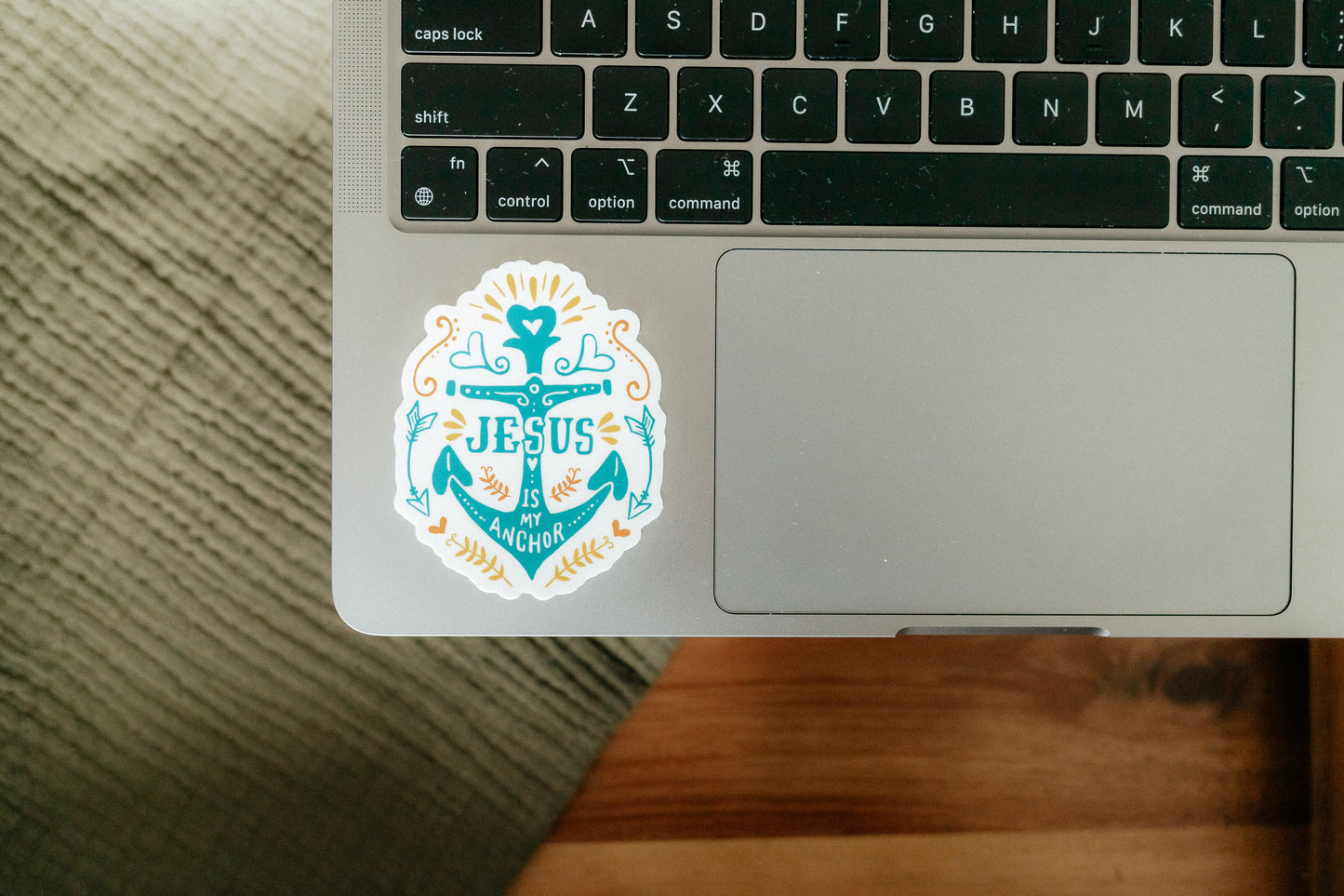 Jesus Is My Anchor, Waterproof Vinyl Sticker, 2.4x3"