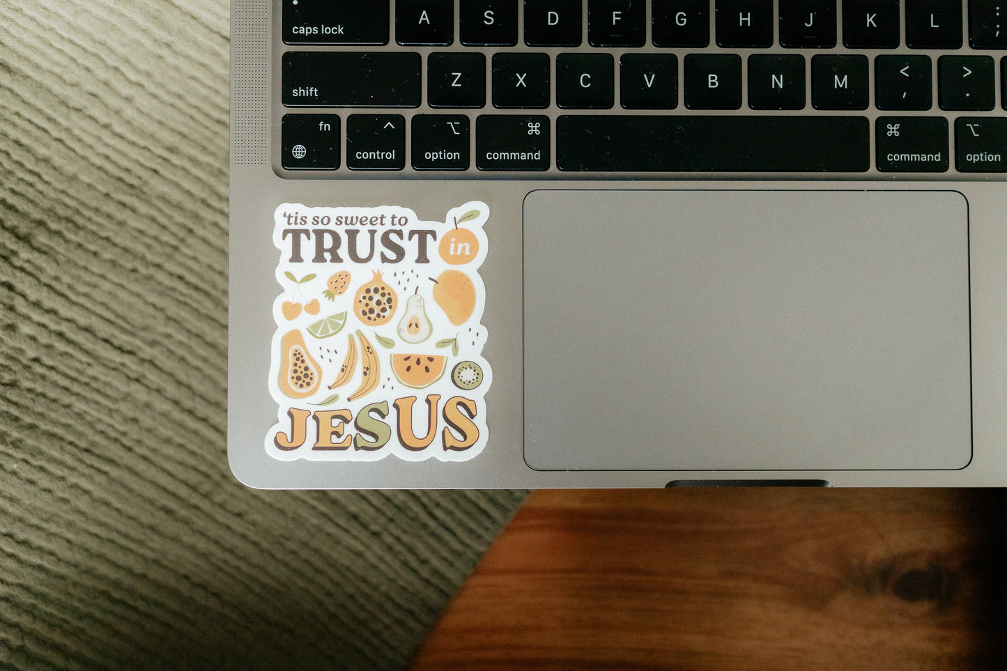 Tis so Sweet to Trust in Jesus, Waterproof Vinyl Sticker, 3x2.8"