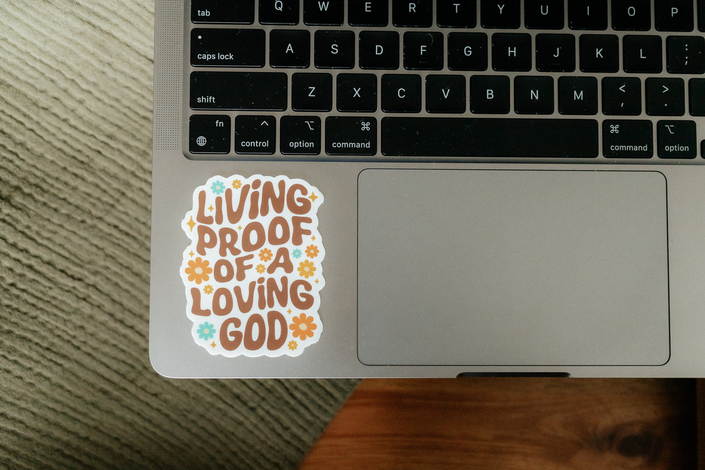 Living Proof of a Loving God, Waterproof Vinyl Sticker, 2.4x3"