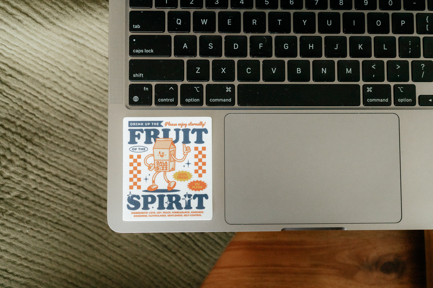 Retro Fruit of the Spirit, Waterproof Vinyl Sticker, 2.6x3"