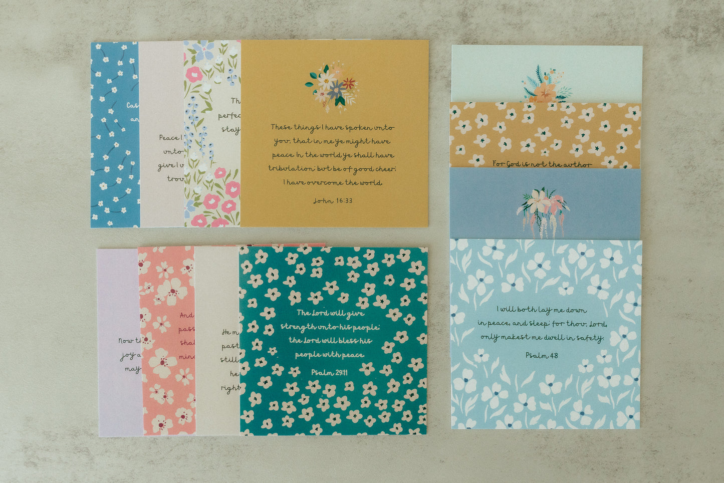 Mini Scripture Card Set, Floral, 12 Bible Verse Cards