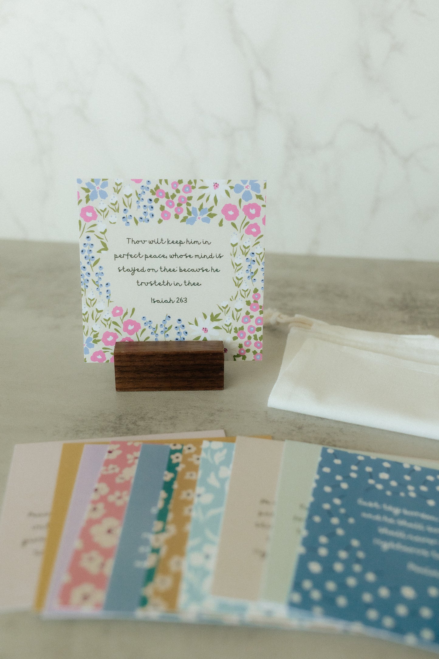 Mini Scripture Card Set, Floral, 12 Bible Verse Cards