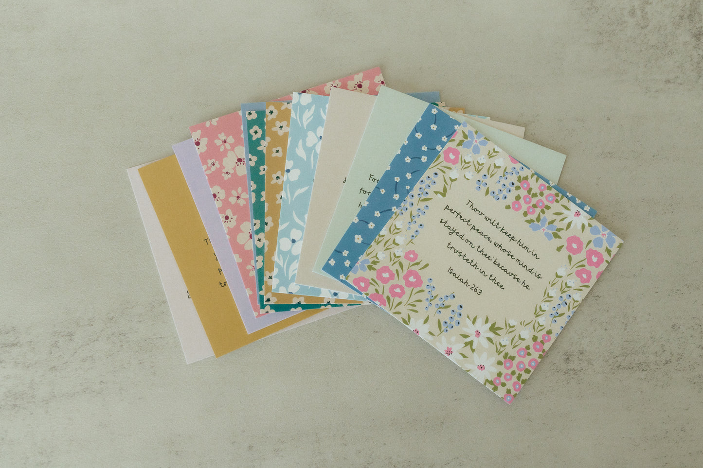 Mini Scripture Card Set, Floral, 12 Bible Verse Cards