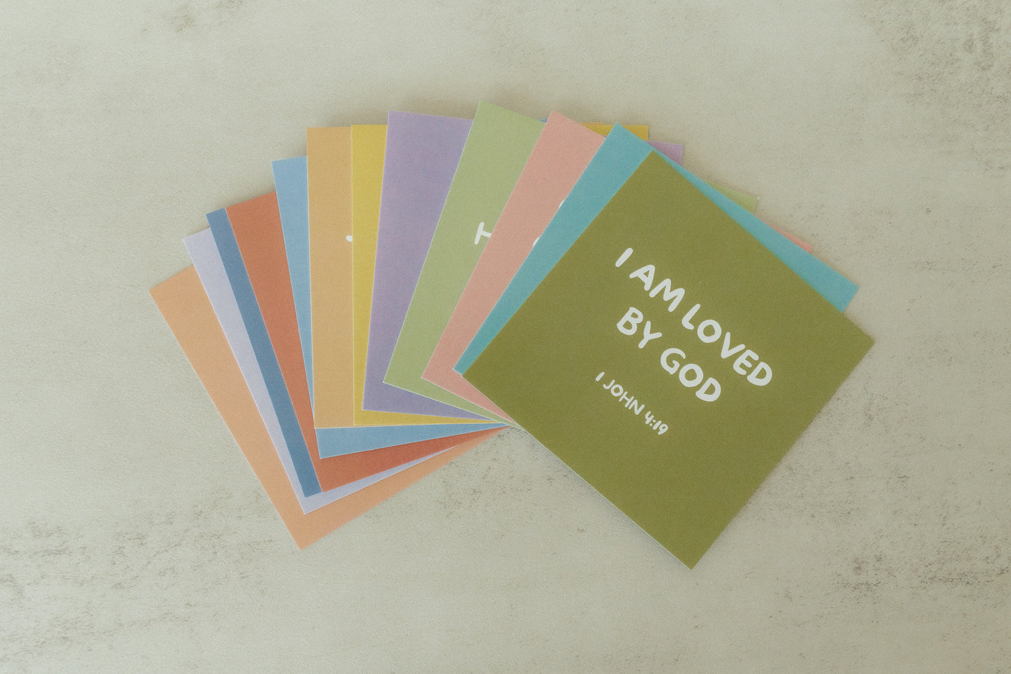 Mini Scripture Card Set, Kids Affirmations, 12 Bible Verse Cards