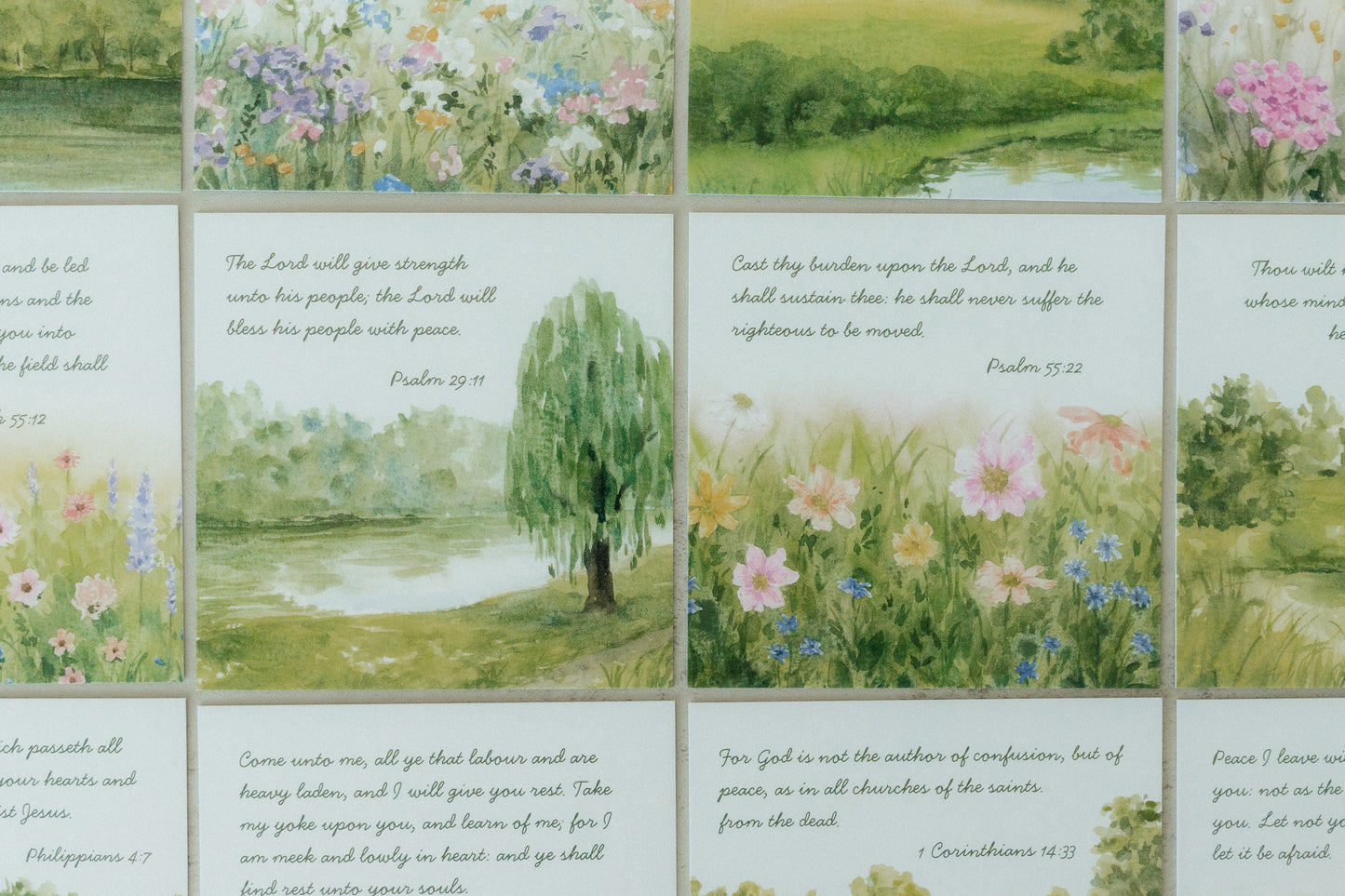 Mini Scripture Card Set, Landscape, 12 Bible Verse Cards
