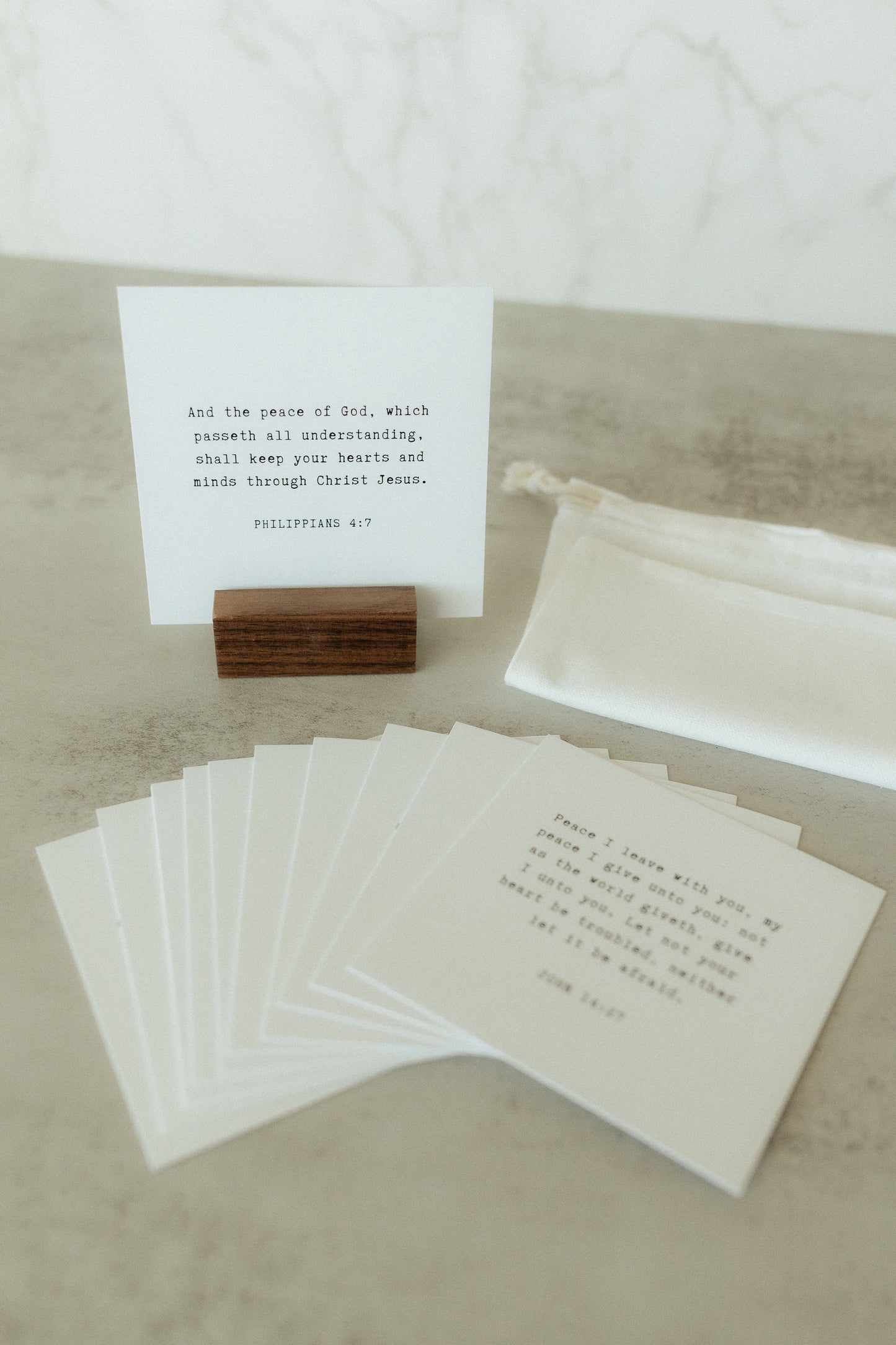 Mini Scripture Card Set, Typewriter, 12 Bible Verse Cards