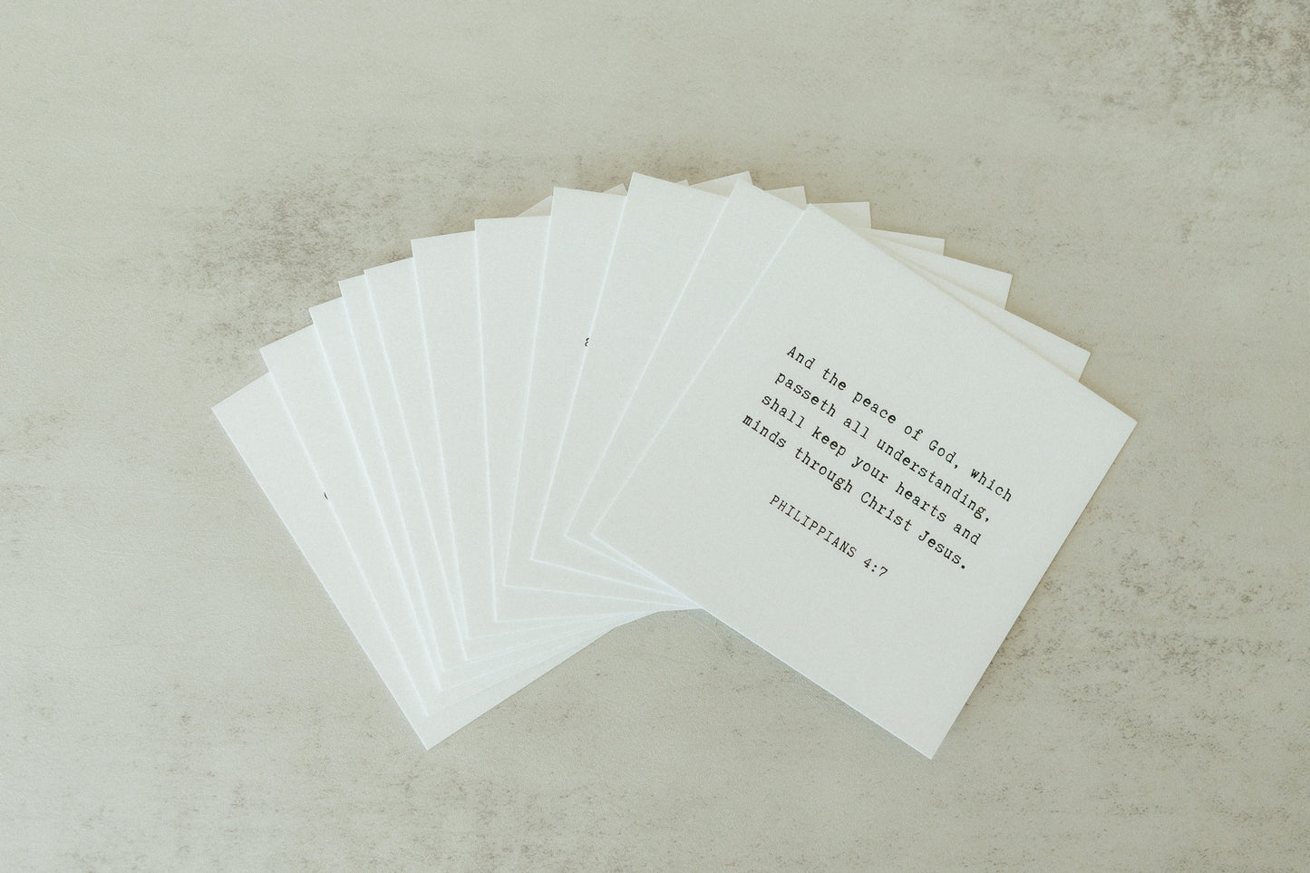 Mini Scripture Card Set, Typewriter, 12 Bible Verse Cards