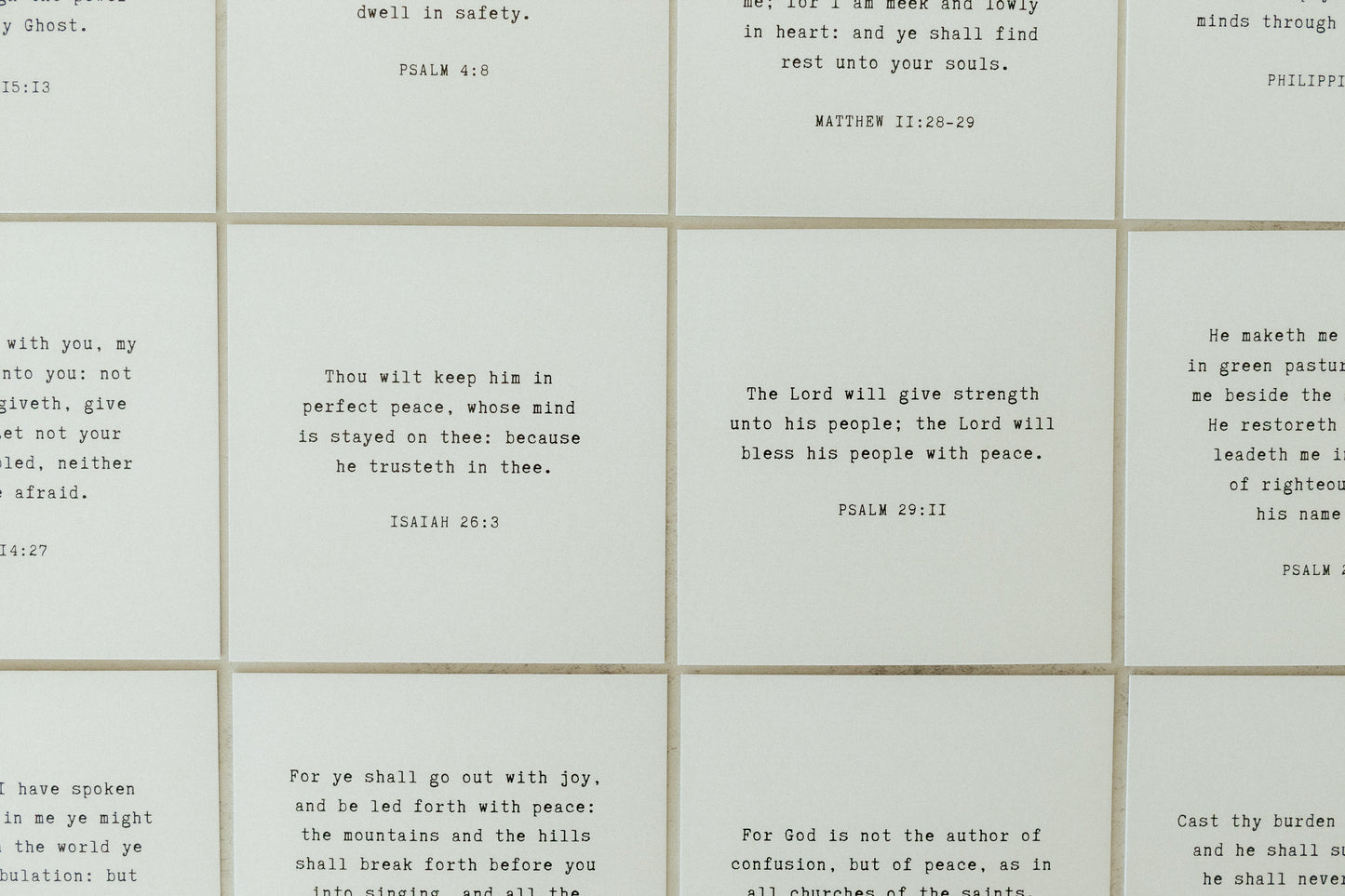 Mini Scripture Card Set, Typewriter, 12 Bible Verse Cards