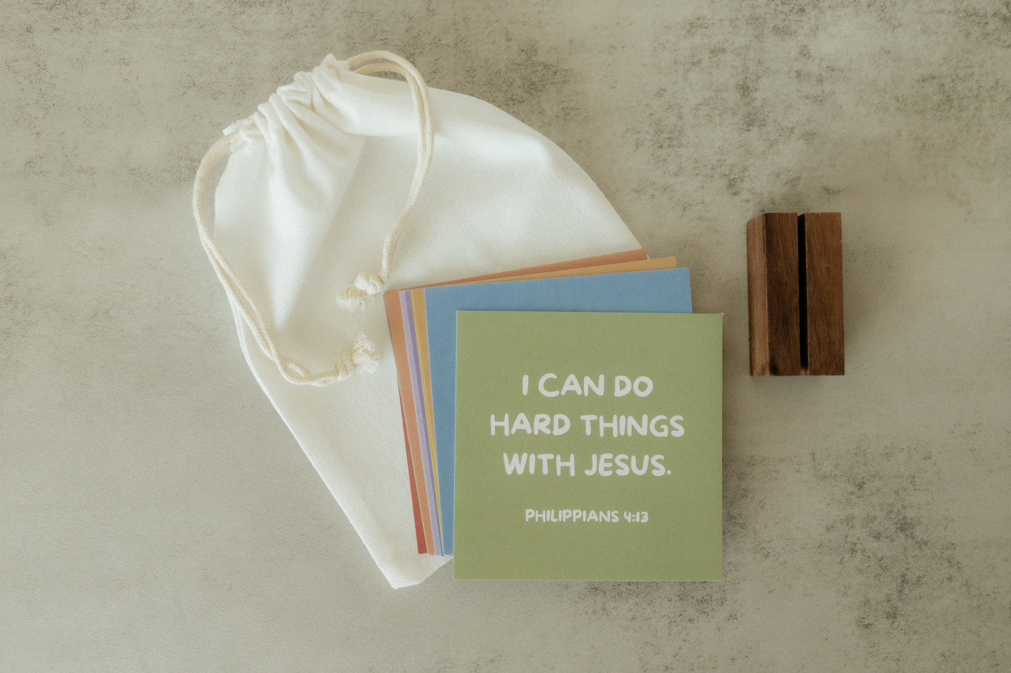Mini Scripture Card Set, Kids Affirmations, 12 Bible Verse Cards