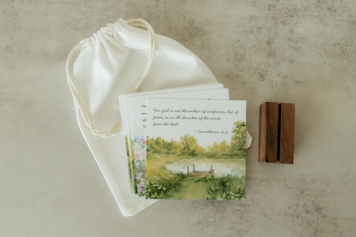 Mini Scripture Card Set, Landscape, 12 Bible Verse Cards