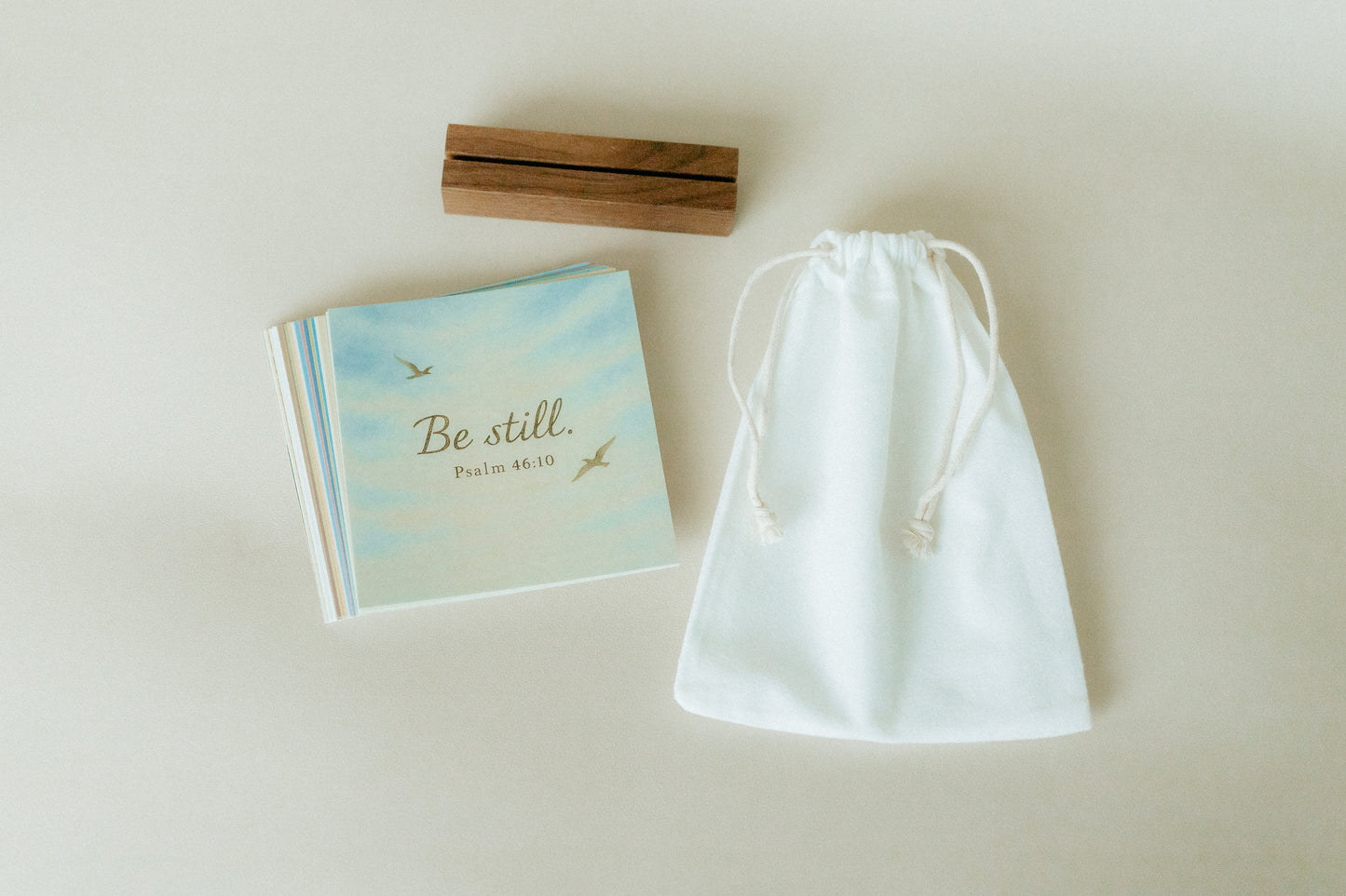 Wood Block & Canvas Bag, Scripture Card Storage Bag, Wood Display Block, Create Your Own Scripture Card Set Add On, Christian Gifts