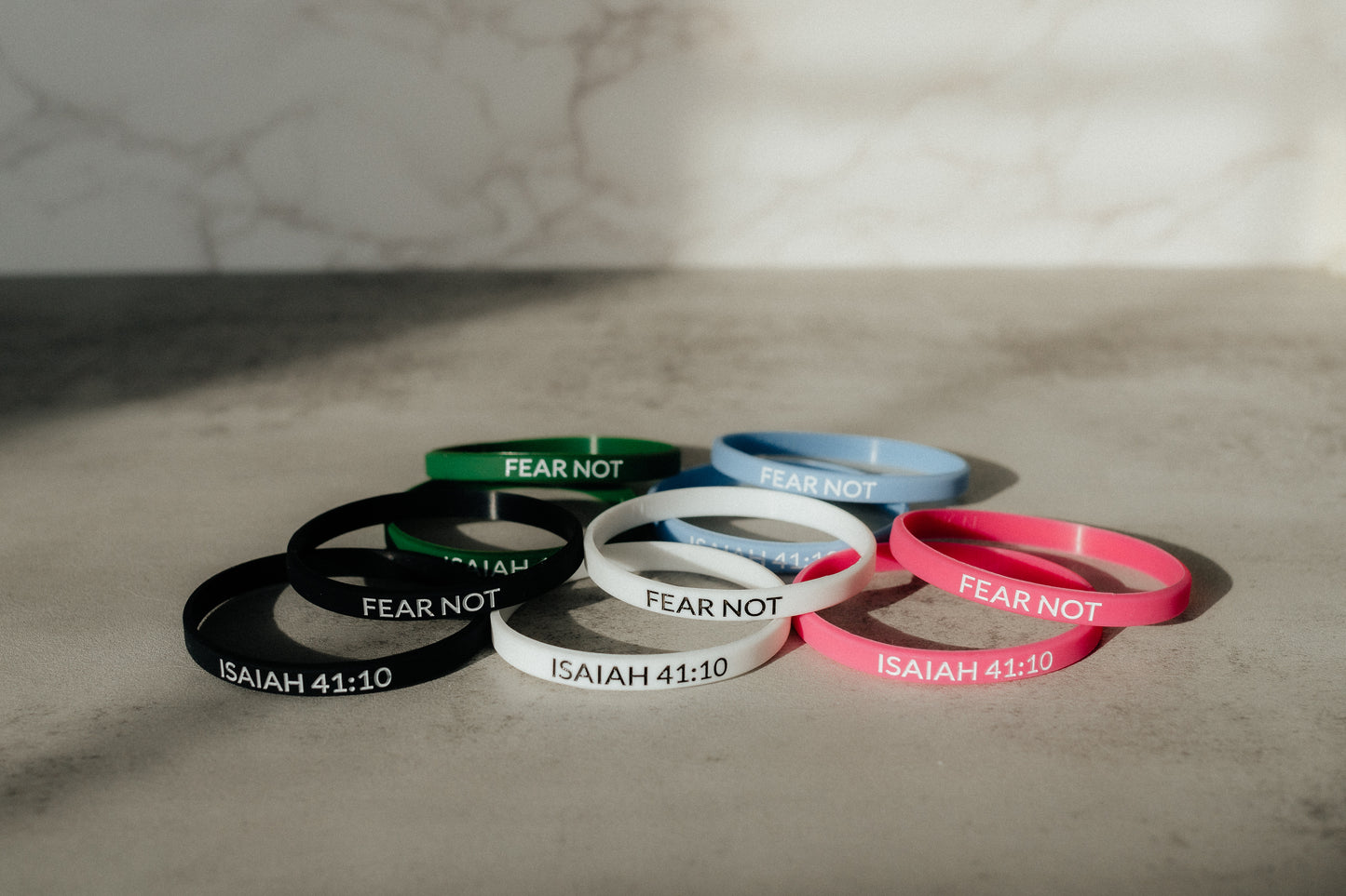 "Fear Not", 5 Pack, Faith Inspired Wristbands