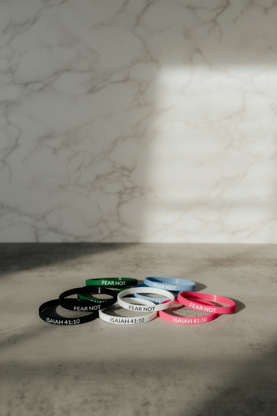 "Fear Not", 5 Pack, Faith Inspired Wristbands
