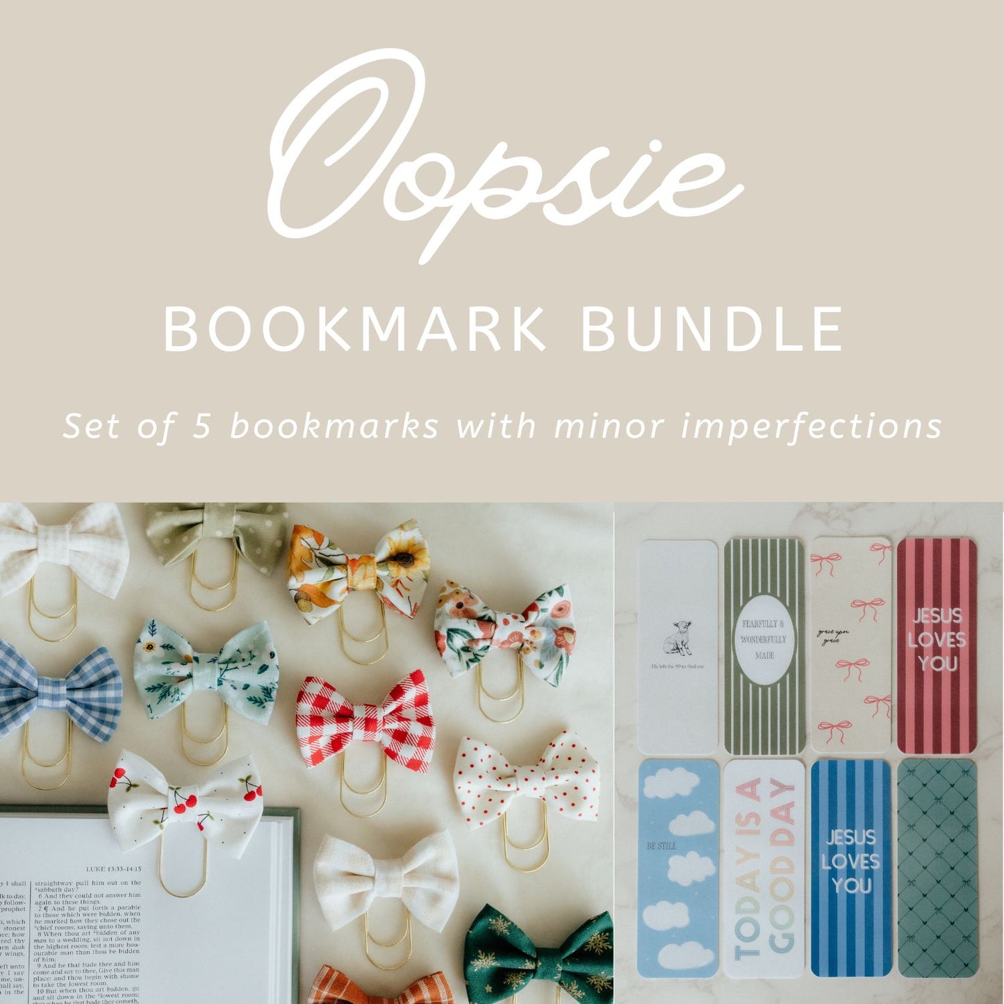 Oopsie Bookmark Bundle - 5 Bookmark Set with Minor Imperfections