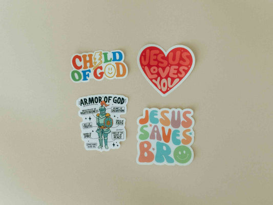 Christian Vinyl Sticker Set #2, Waterproof Stickers, Christian Stickers, Bible Stickers, Faith Stickers
