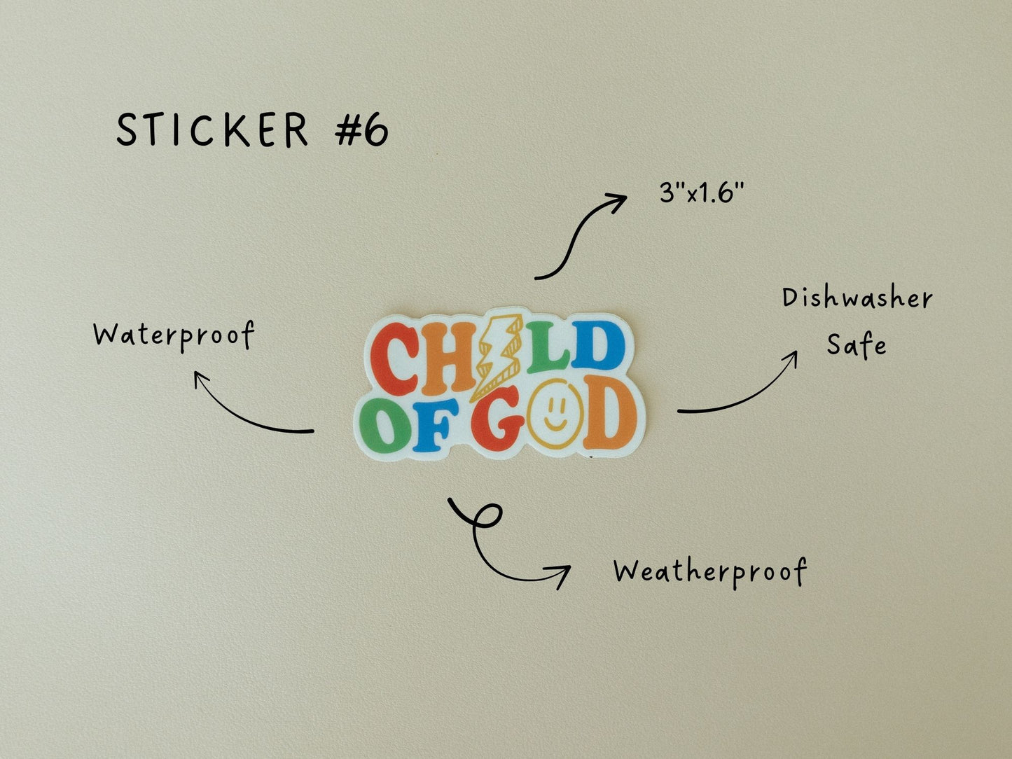 Christian Vinyl Sticker Set #2, Waterproof Stickers, Christian Stickers, Bible Stickers, Faith Stickers