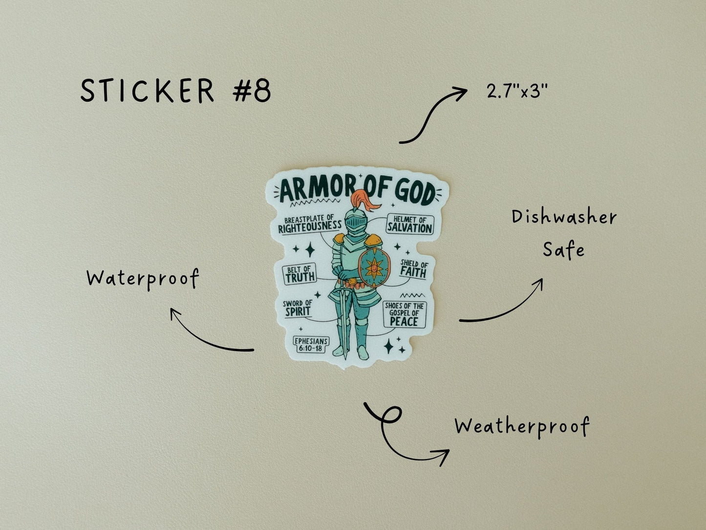 Christian Vinyl Sticker Set #2, Waterproof Stickers, Christian Stickers, Bible Stickers, Faith Stickers