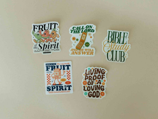 Christian Vinyl Sticker Set #3, Waterproof Stickers, Christian Stickers, Bible Stickers, Faith Stickers