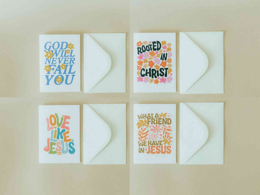 Christian Greeting Cards Set #1, Uplifting Ministering Card, Encouragement Card