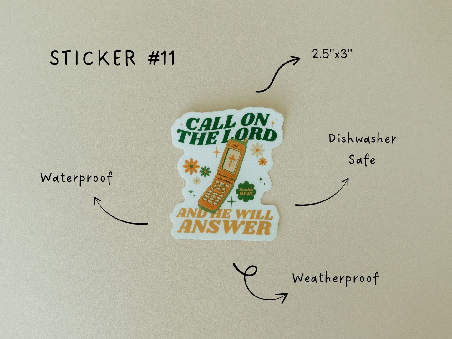 Christian Vinyl Sticker Set #3, Waterproof Stickers, Christian Stickers, Bible Stickers, Faith Stickers