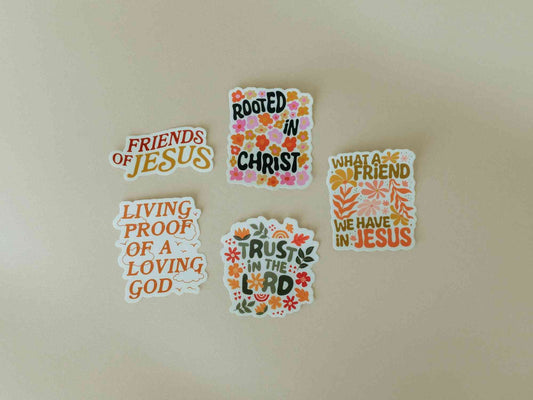 Christian Vinyl Sticker Set #4, Waterproof Stickers, Christian Stickers, Bible Stickers, Faith Stickers