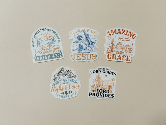 Christian Vinyl Sticker Set #5, Waterproof Stickers, Christian Stickers, Bible Stickers, Faith Stickers