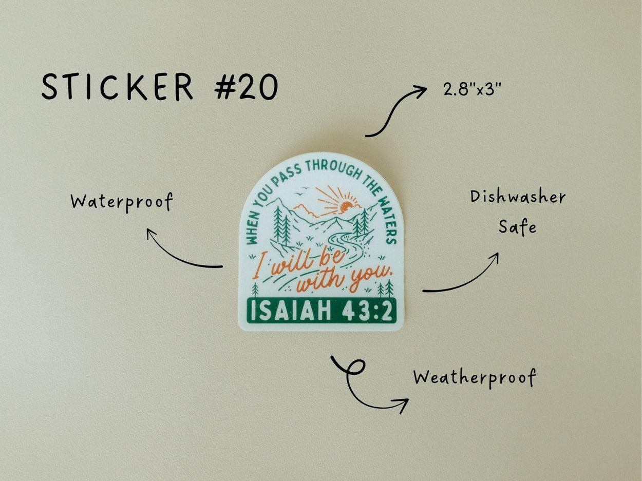 Christian Vinyl Sticker Set #5, Waterproof Stickers, Christian Stickers, Bible Stickers, Faith Stickers