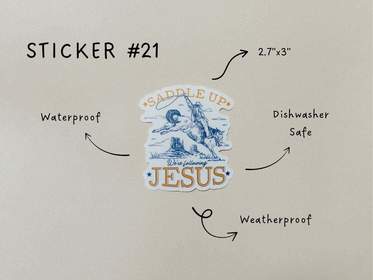 Christian Vinyl Sticker Set #5, Waterproof Stickers, Christian Stickers, Bible Stickers, Faith Stickers