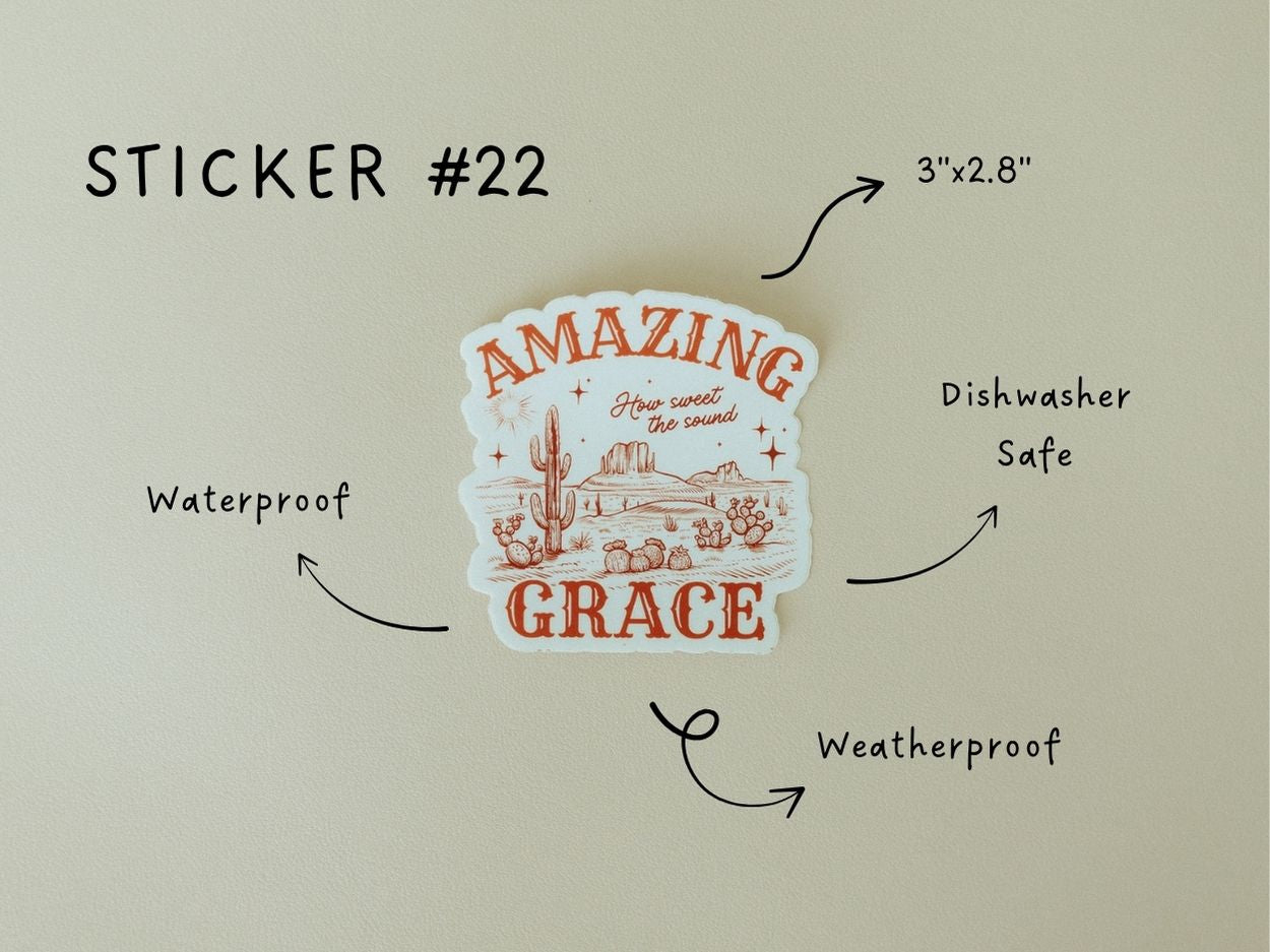 Christian Vinyl Sticker Set #5, Waterproof Stickers, Christian Stickers, Bible Stickers, Faith Stickers