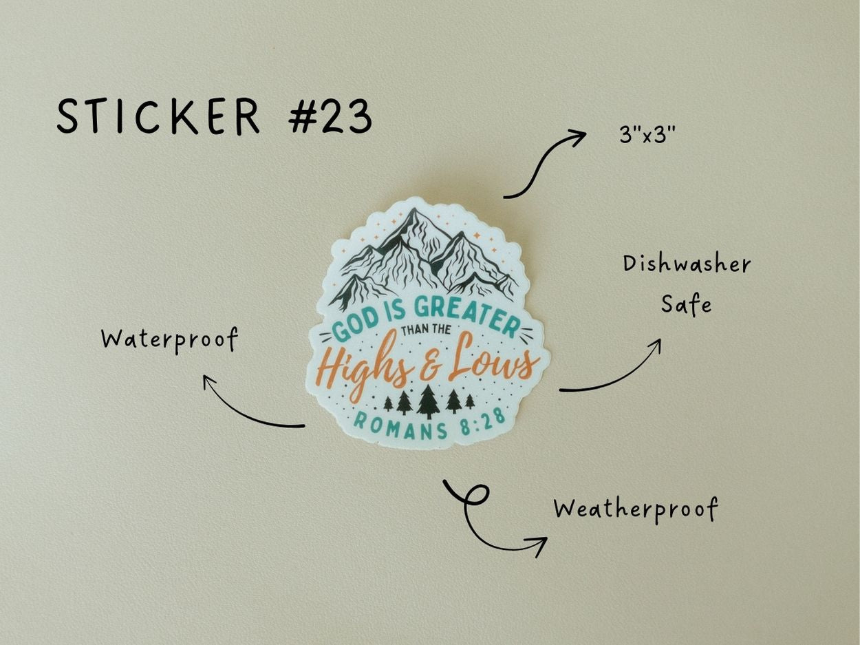 Christian Vinyl Sticker Set #5, Waterproof Stickers, Christian Stickers, Bible Stickers, Faith Stickers