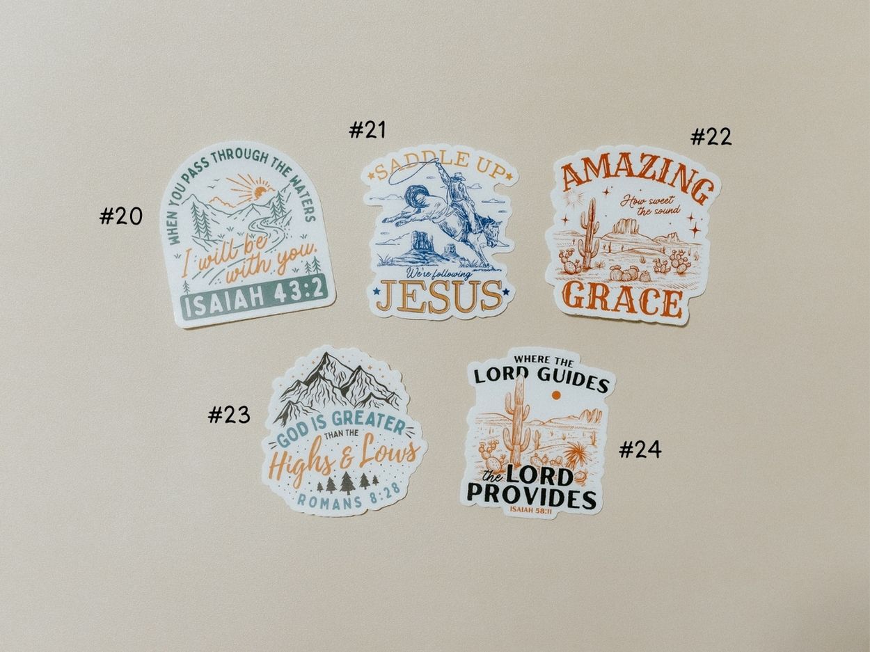 Christian Vinyl Sticker Set #5, Waterproof Stickers, Christian Stickers, Bible Stickers, Faith Stickers