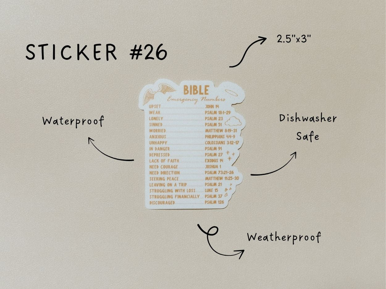 Christian Vinyl Sticker Set #6, Waterproof Stickers, Christian Stickers, Bible Stickers, Faith Sticker