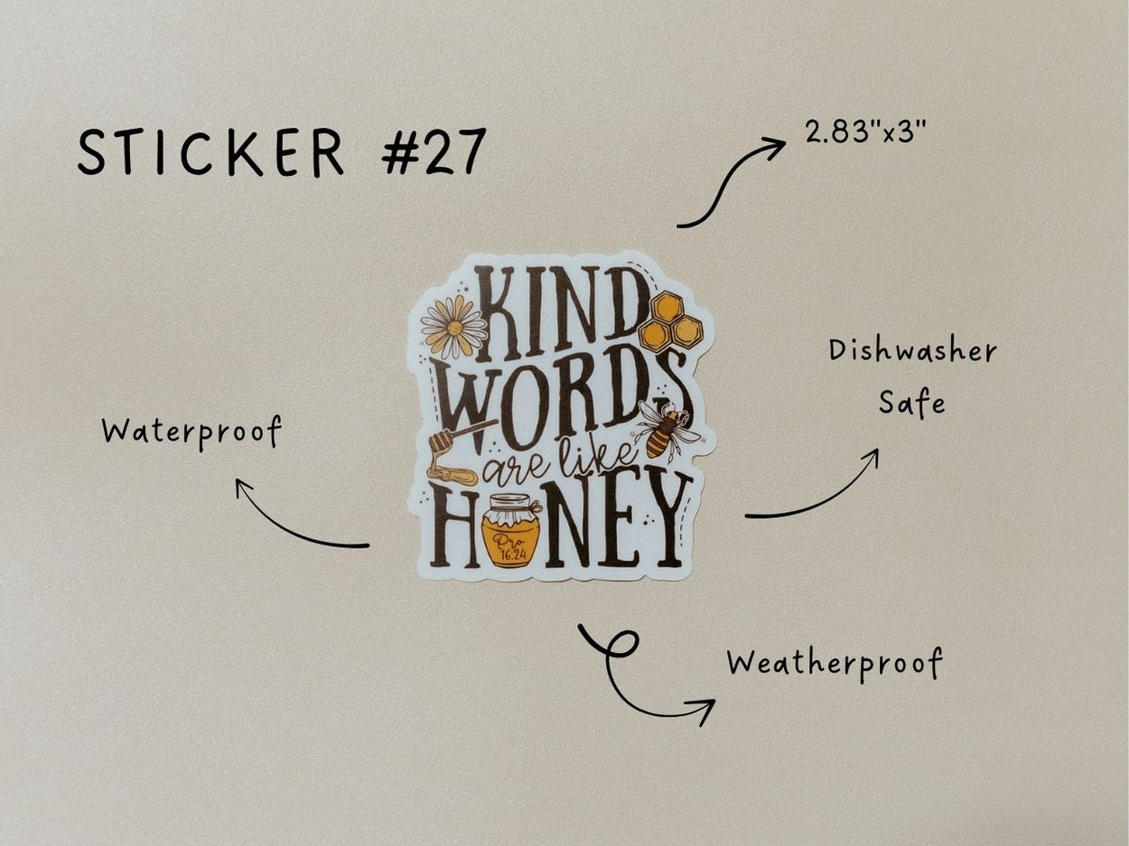 Christian Vinyl Sticker Set #6, Waterproof Stickers, Christian Stickers, Bible Stickers, Faith Sticker