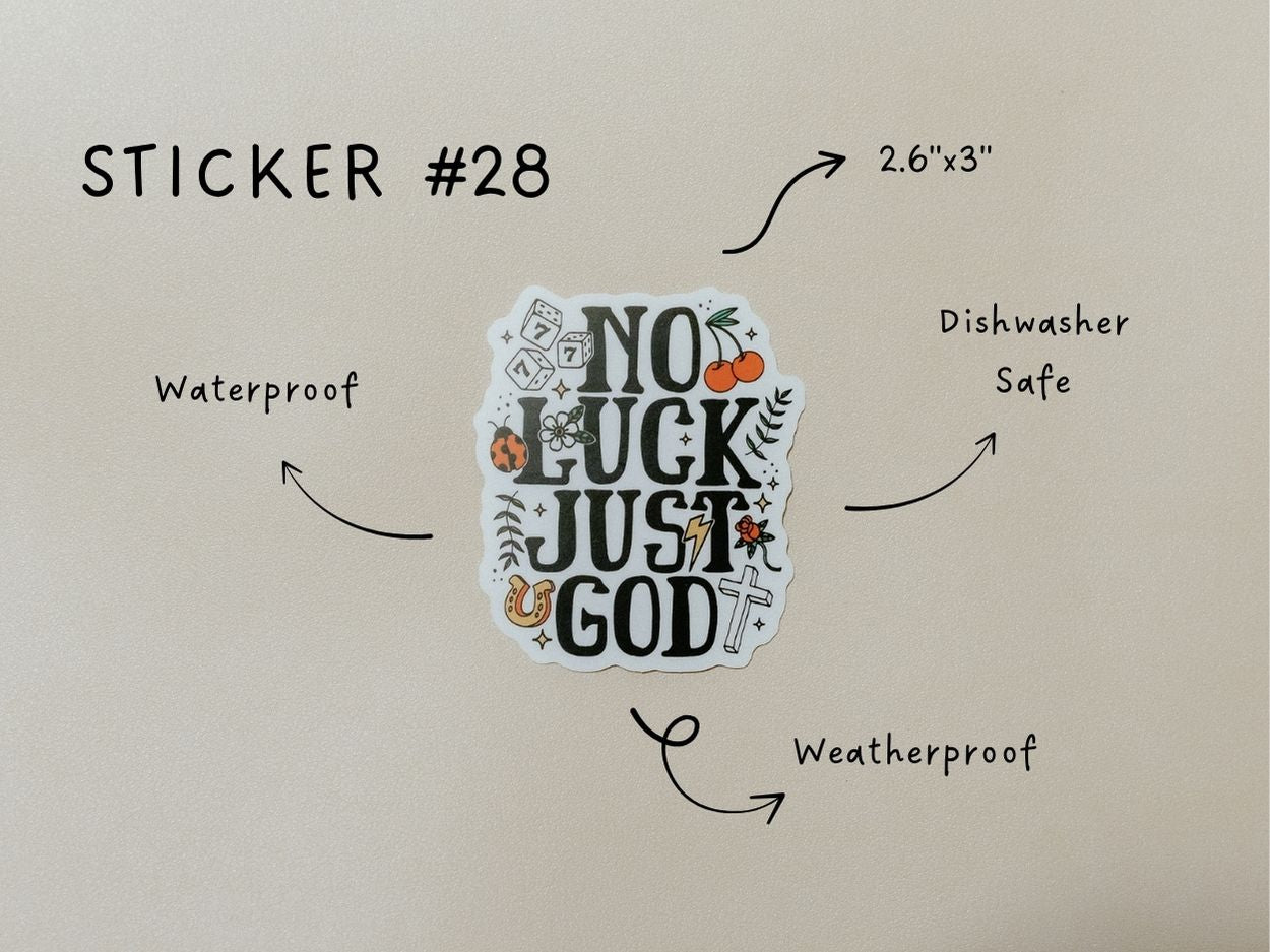 Christian Vinyl Sticker Set #6, Waterproof Stickers, Christian Stickers, Bible Stickers, Faith Sticker